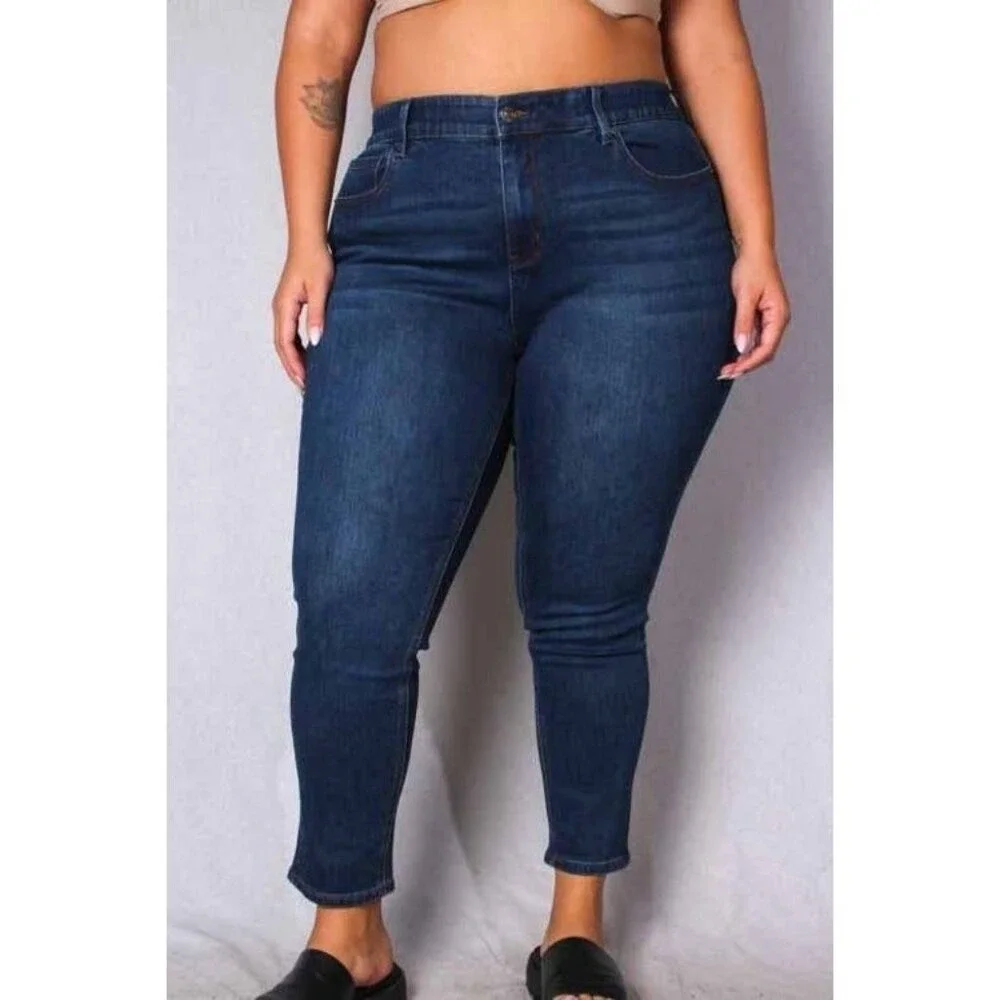 Womens Plus Mid Rise Skinny Leg Denim Jeans Size 18 - Picture 7 of 9